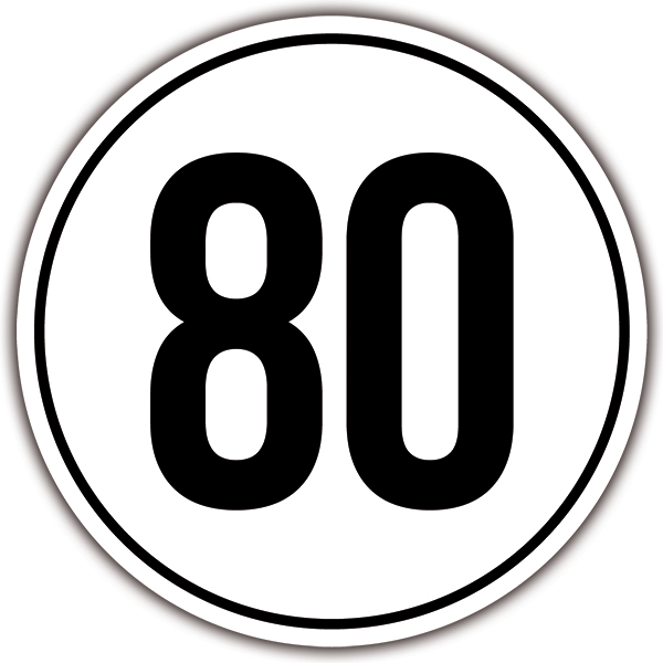 Adesivi per Auto e Moto: Velocità 80km/h