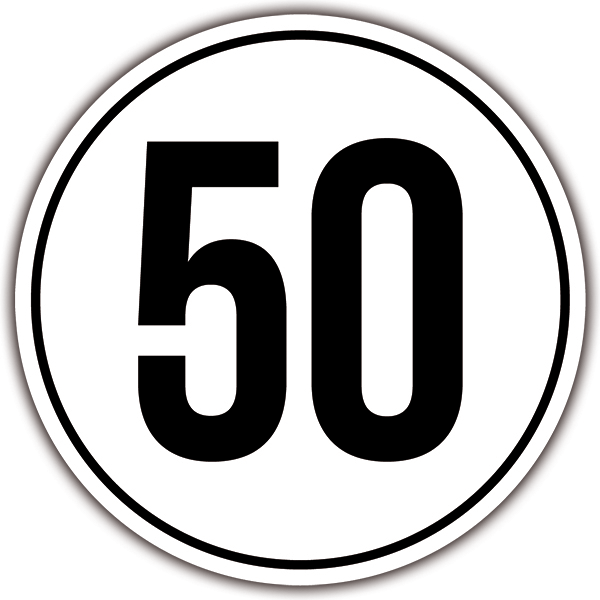 Adesivi per Auto e Moto: Velocità 50km/h