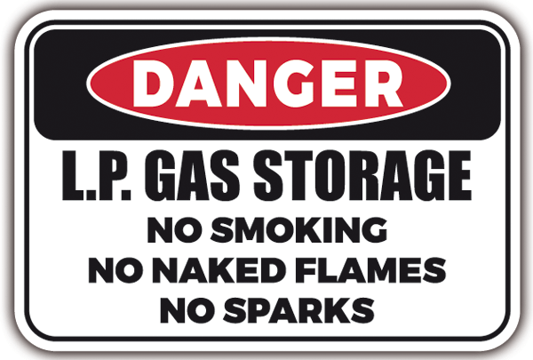 Adesivi per Auto e Moto: DANGER - LP GAS Storage