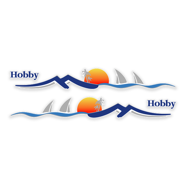 Adesivi per camper: Set paesaggio mare e spiaggia con tramonto
