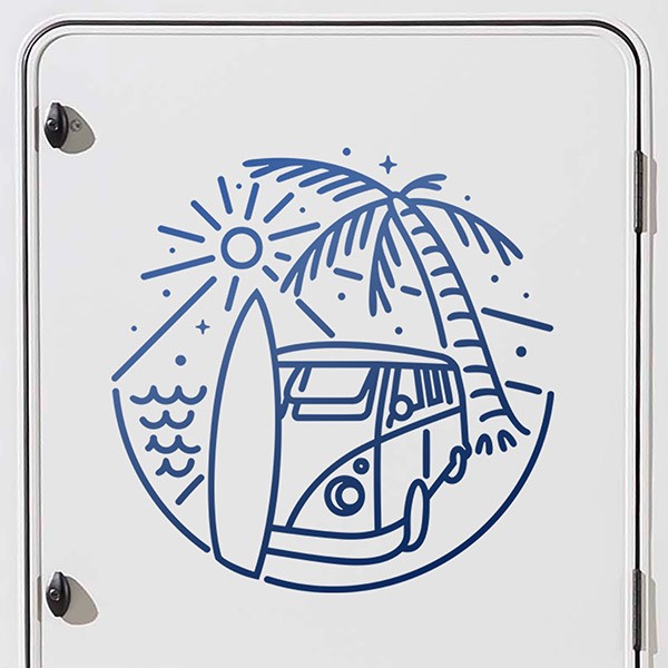 Adesivi per camper: Disegno surf