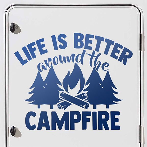 Adesivi per camper: Life is better around the camplire