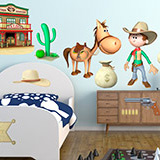 Adesivi Murali per bambini Kit Cowboy