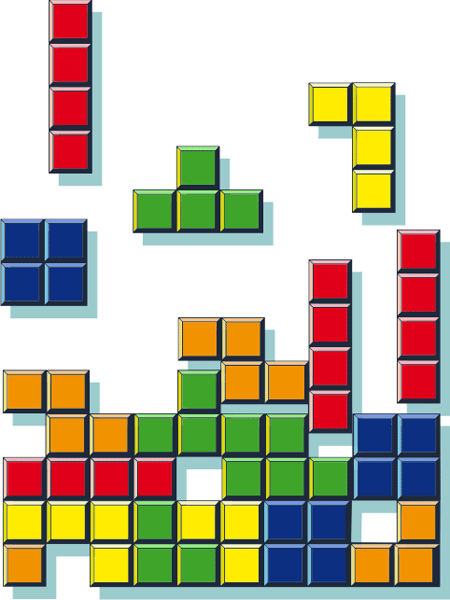 Adesivi Murali: Pezzi Tetris 0