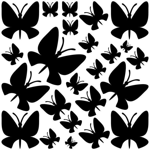 Adesivi Murali: Kit 24 Farfalle