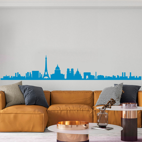 Adesivo Murale Skyline Berlino - Wandtattoo-Loft In 49 Colori E 3 Misure (Nero, 35x99 Cm)