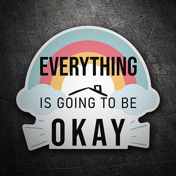 Adesivi Murali: Adesivo Arcobaleno Everything is going to be okay