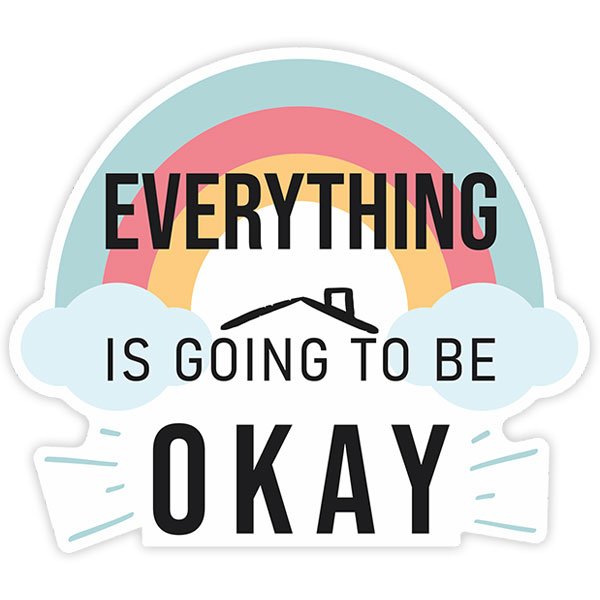 Adesivi Murali: Adesivo Arcobaleno Everything is going to be okay