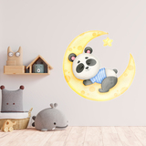 Adesivi per Bambini: L'orso Panda Dorme sulla Luna 5