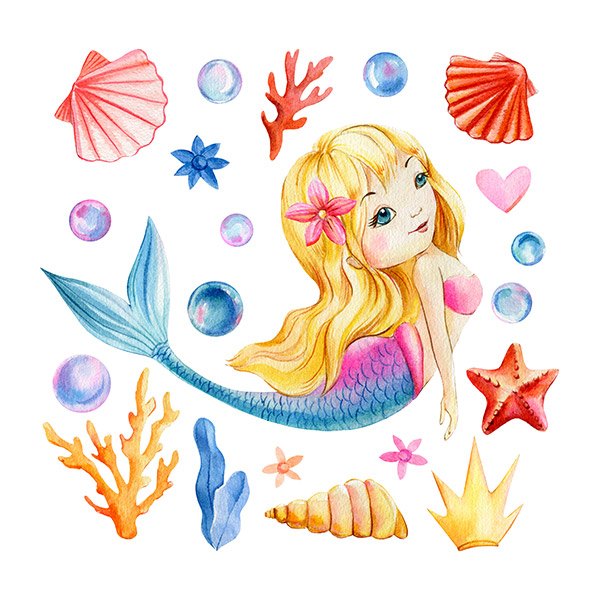 Adesivi per Bambini: Sirena Bionda