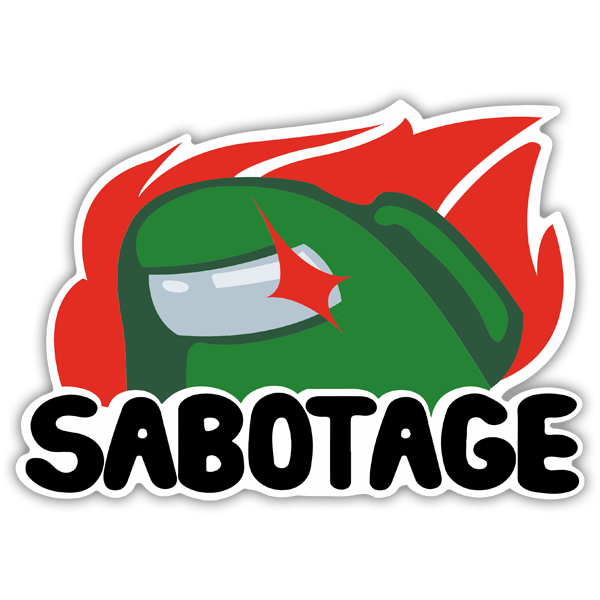 Adesivi per Auto e Moto: Among Us Sabotage Verde 0
