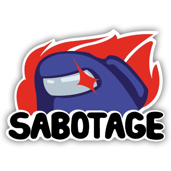 Adesivi per Auto e Moto: Among Us Sabotage Blu