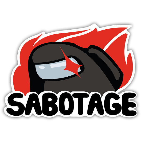 Adesivi per Auto e Moto: Among Us Sabotage Nero 0