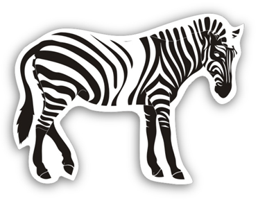 Adesivi per Auto e Moto: Silhouette zebra 0