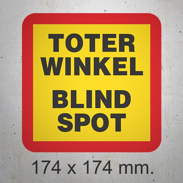 Adesivi per Auto e Moto: Toter Winkel Blind Spot Tedesco 0
