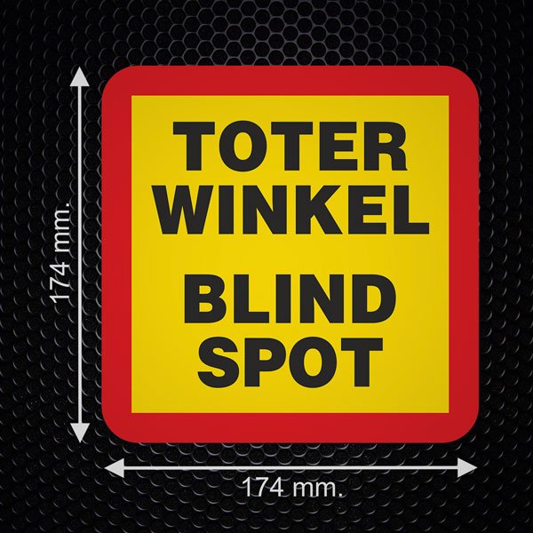 Adesivi per Auto e Moto: Toter Winkel Blind Spot Tedesco