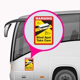 Adesivi per Auto e Moto: Warning, Blind Spot Take Care Bus 4