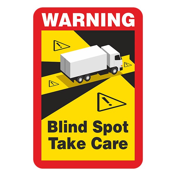 Adesivi per Auto e Moto: Warning, Blind Spot Take Care camion