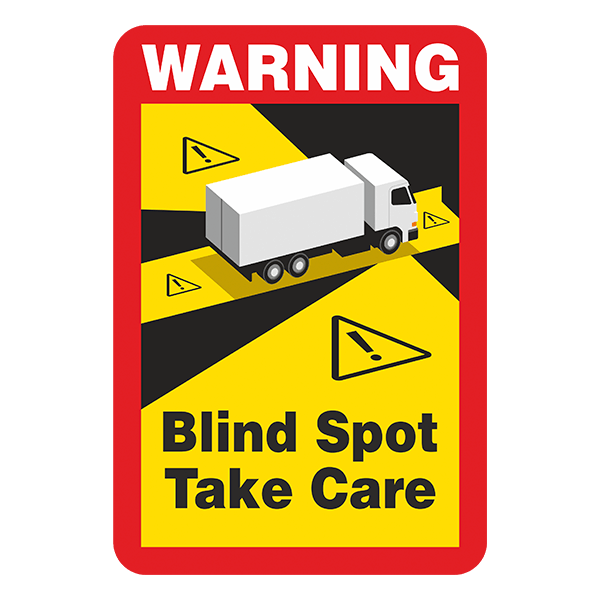 Adesivi per Auto e Moto: Warning, Blind Spot Take Care camion