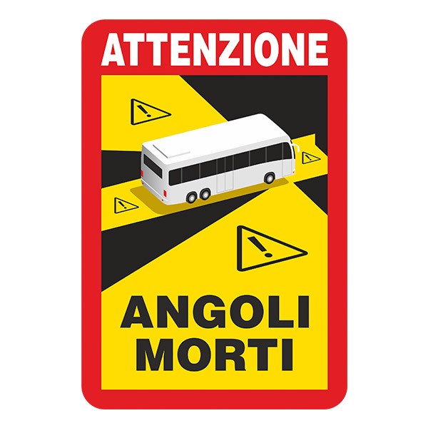 Adesivo Attenzione, Angoli Morti Bus