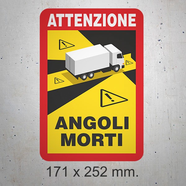 Adesivi per Auto e Moto: Attenzione, Angoli Morti Camion 1