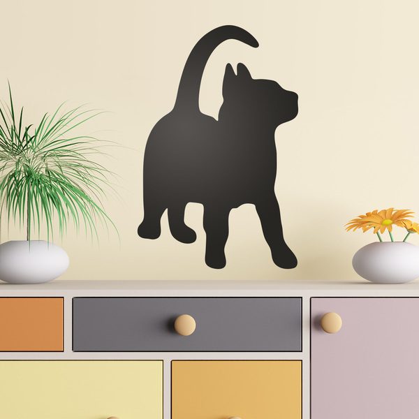 Adesivi Murali: Silhouette Gatto divertente 0