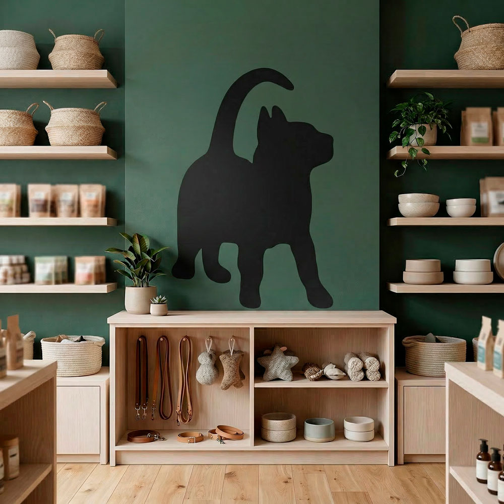 Adesivi Murali: Silhouette Gatto divertente