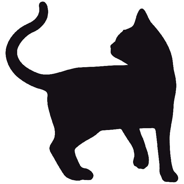 Adesivi Murali: Sagoma gatto ruotata