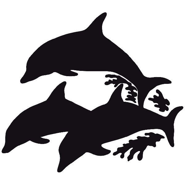Adesivi Murali: Silhouette delfini