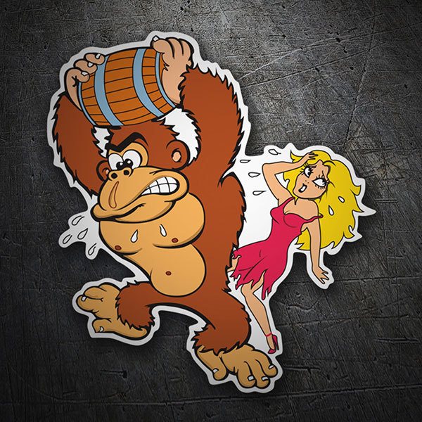 Adesivi per Auto e Moto: Donkey Kong con la damigella