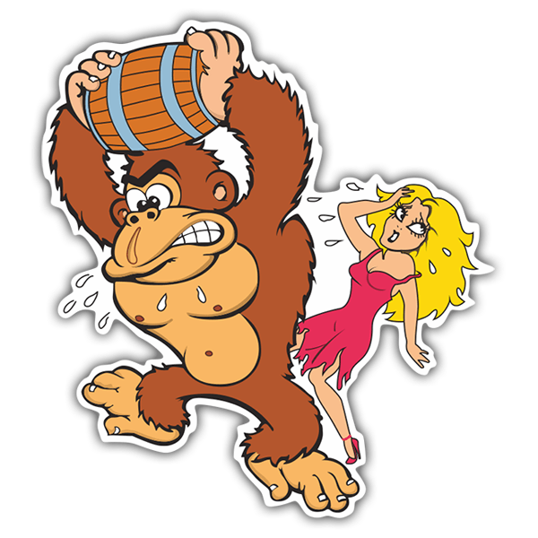 Adesivi per Auto e Moto: Donkey Kong con la damigella