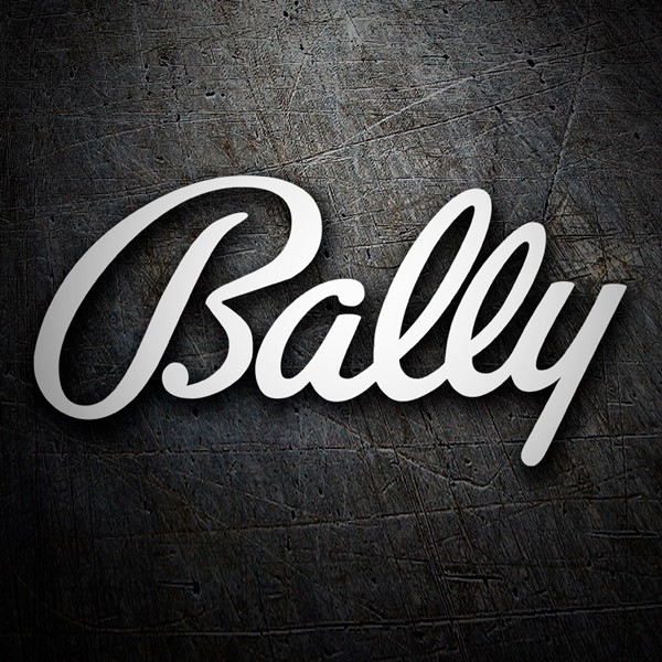 Adesivi per Auto e Moto: Bally Technologies Logo con Tipografia Cursiva