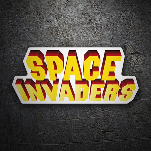 Adesivi per Auto e Moto: Space Invaders 3D Bianco