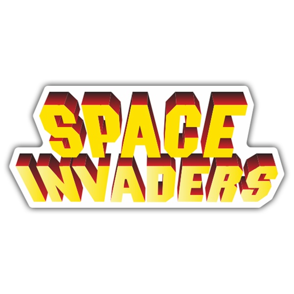 Adesivi per Auto e Moto: Space Invaders 3D Bianco