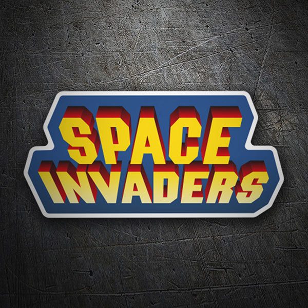 Adesivi per Auto e Moto: Space Invaders 3D Blu
