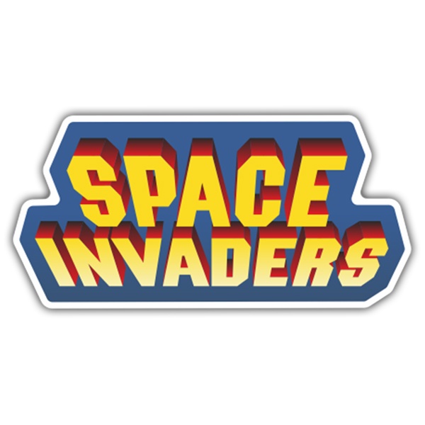 Adesivi per Auto e Moto: Space Invaders 3D Blu