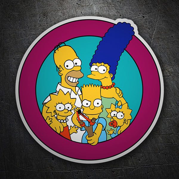 Adesivi per Auto e Moto: Famiglia Simpson in Cerchio