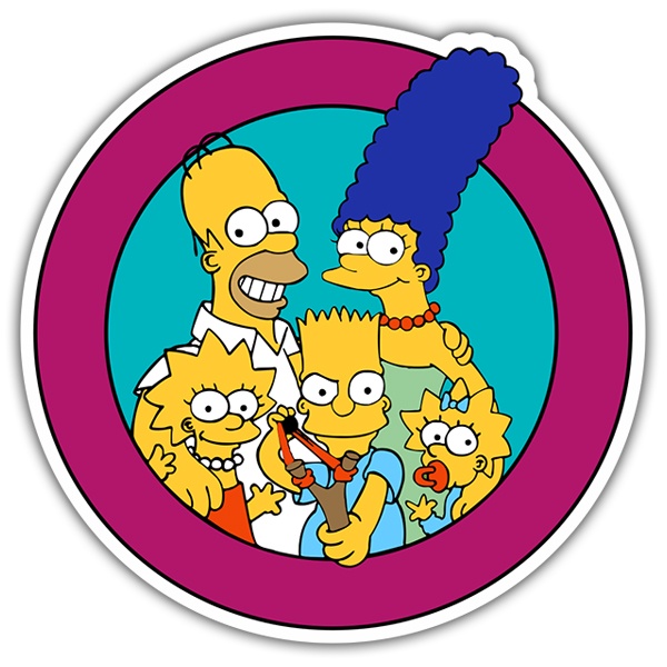 Adesivi per Auto e Moto: Famiglia Simpson in Cerchio