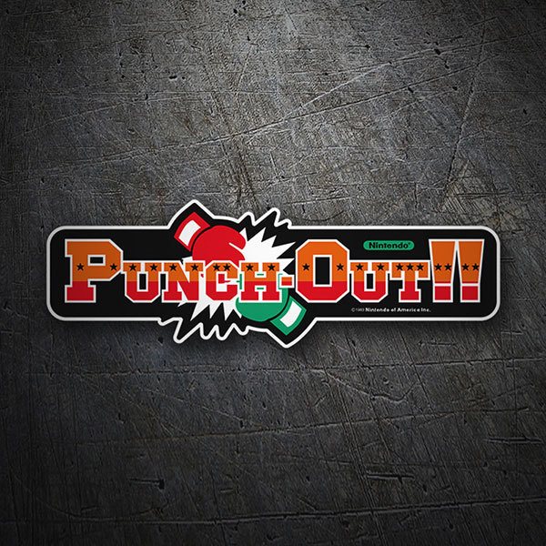 Adesivi per Auto e Moto: Punch-Out!! con Testo e Grafica di Colpi