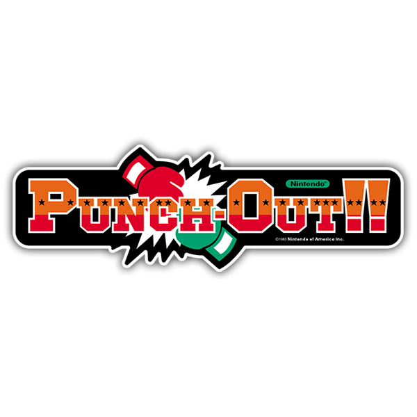 Adesivi per Auto e Moto: Punch-Out!! con Testo e Grafica di Colpi