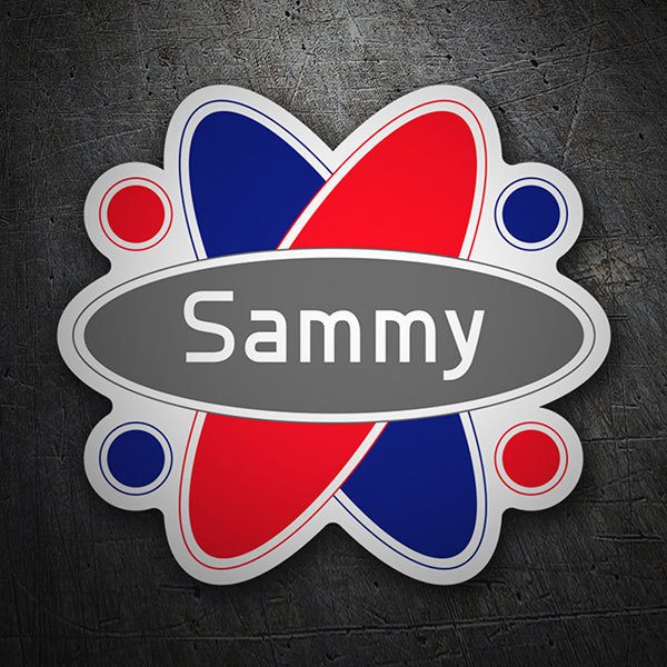 Adesivi per Auto e Moto: Logo Sammy Corporation in Fondo Grigio Scuro
