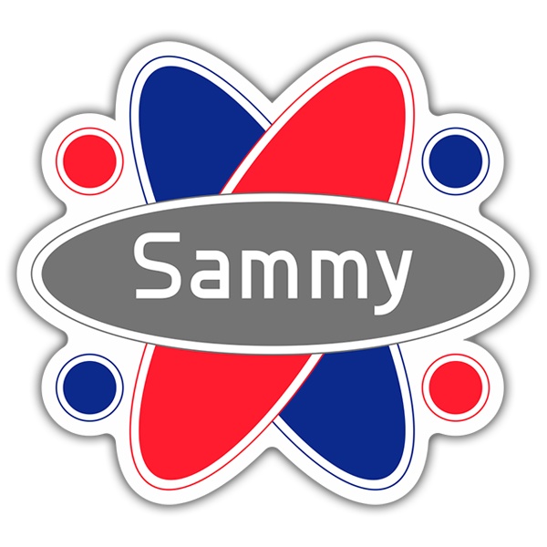 Adesivi per Auto e Moto: Logo Sammy Corporation in Fondo Grigio Scuro