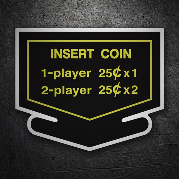 Adesivi per Auto e Moto: Insert Coin con Testo Retro