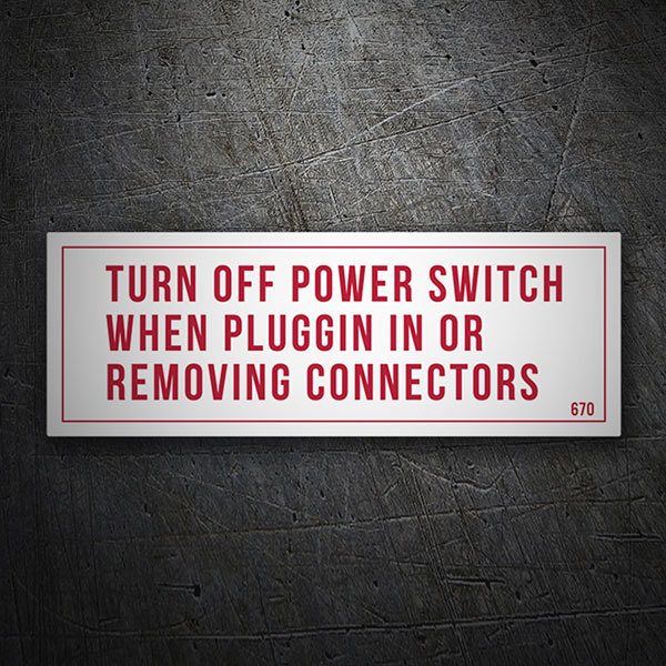 Adesivi per Auto e Moto: Turn Off Power con Testo Informativo