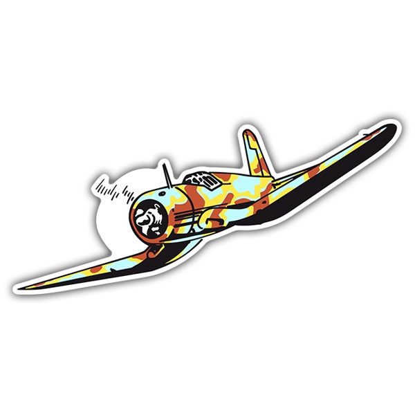 Adesivi per Auto e Moto: Atari Time Pilot con Aereo in Volo