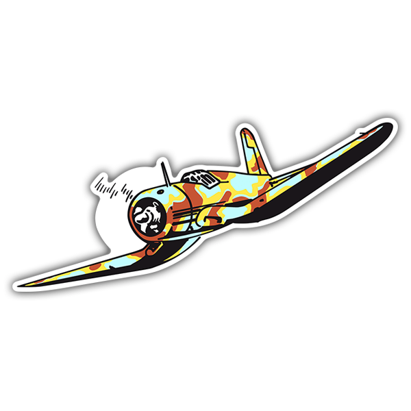 Adesivi per Auto e Moto: Atari Time Pilot con Aereo in Volo