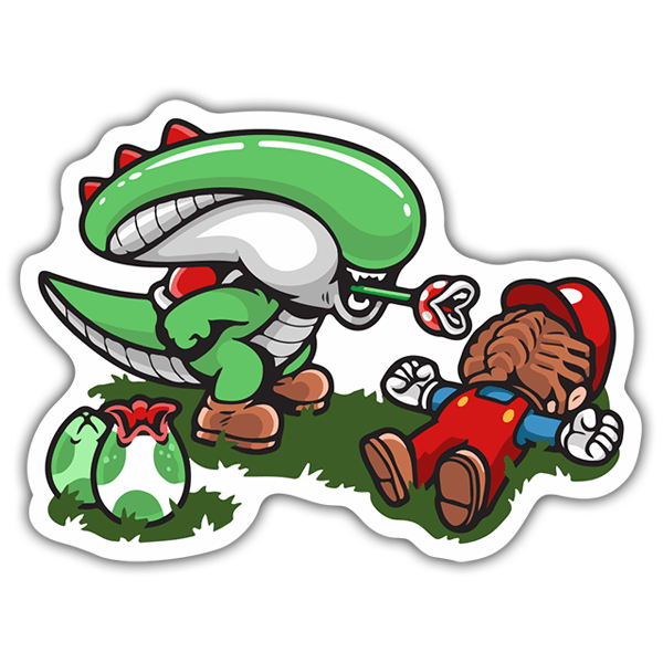Adesivi per Auto e Moto: Alien vs Mario Bros