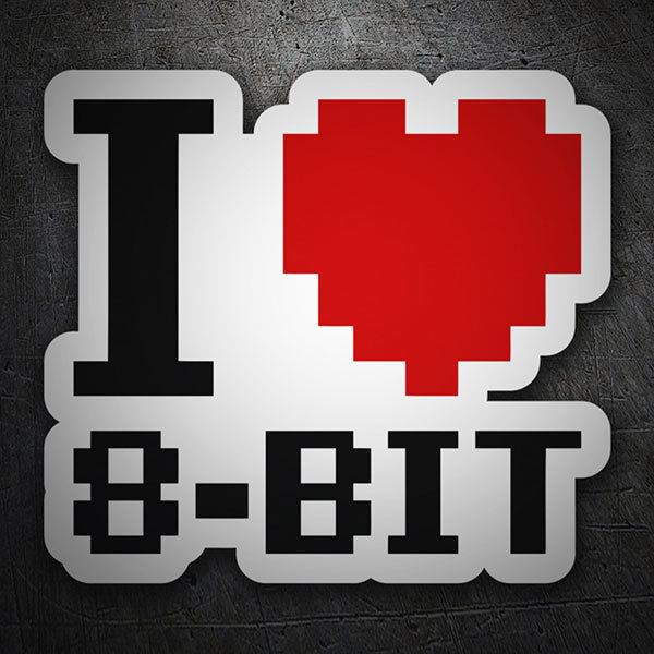 Adesivi per Auto e Moto: I Love 8-Bit