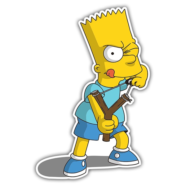 Adesivi per Auto e Moto: Bart Simpson con fionda