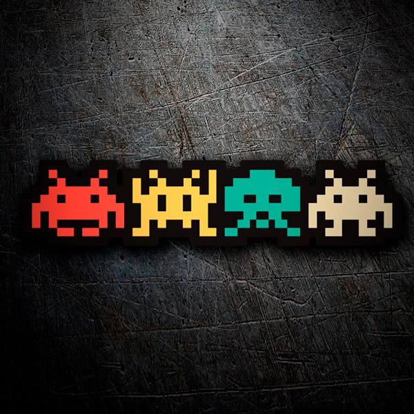 Adesivi per Auto e Moto: Space Invaders Colore dei Marziani